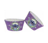 dekora - Caissettes Cupcake Stitch Disney, 25 Caissettes Muffins en Papier, Moules à Cupcake pour Four et Micro-ondes, Démoulage Facile, 5 cm x 3 cm, Decoration anniversaire Stitch