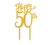 Dekora - Cake Topper 50 Ans de Mariage pour Décoration de Gâteau de Noce en Or 354106