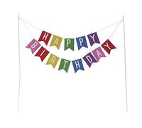 Dekora Design – Cake topper Happy Birthday – Bannières colorées pour gâteau d'anniversaire