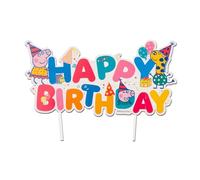 dekora Cake Topper Happy Birthday Peppa Pig 17 cm - Multicolore