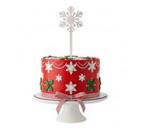 dekora Cake Topper Flocon de neige argenté 13 x 6 cm, décoration exclusive pour gâteaux et desserts, topper réutilisable en plastique de Noël, hiver, reine des neiges