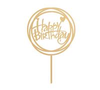 Dekora - Cake Topper Happy Birthday Decoration Gateau Couleur Dorée - Happy Birthday