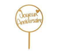 dekora - Cake Topper JOYEUX ANNIVERSAIRE | Plastique, PVC | Décoration de Gâteaux de Félicitations Réutilisable | Anniversaires, Fêtes et Toutes Sortes d'Événements
