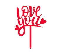 Dekora - Cake Topper Love Decoration Gateau Amour - Couleur Rouge