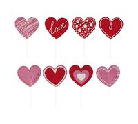 dekora - Cake Toppers Cœur pour Cupcakes et Gâteaux (8 pièces) Décoration Romantique pour Saint-Valentin, Mariages, Anniversaires et Célébrations