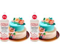 dekora - Colle Alimentaire 60g, Idéale pour Pâte à Sucre, Décorations de Gâteaux - Transparente, Sans Saveur, Séchage Rapide - Application Précise avec Bouchon à Vis, Essentiel pour Cake Design