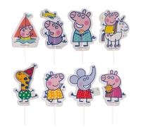 dekora - Cupcake Toppers Peppa Pig, Lot de 16 Pièces, 8 Modèles Différents, Décorations en Papier pour Gâteau
