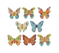 dekora - Décoration Comestibles 8 Papillons 3D pour Gâteau - Décoration de Gâteau d'Anniversaire - Papillons en Gaufrette Assortie