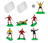 Dekora, Décoration de gâteau d'anniversaire, gâteau sur le thème du football et du sport, 7 figurines, 2 cages et 1 ballon