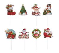 dekora - Décoration de Noël pour Gâteau en 8 Modèles - Toppers pour Décorer Cupcakes, Muffins, Gâteaux et Autres Desserts - Décoration de Noël pour Pâtisserie - 48 Pièces