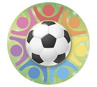Dekora - Decoration Gateau Anniversaire Feuille Azyme Boule de Soccer - 20 cm Diametre