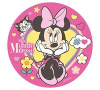 Dekora - Decoration Gateau Anniversaire Feuille Azyme de Minnie Mouse - 20 cm Diametre