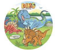 Dekora - Decoration Gateau Anniversaire Feuille Azyme Dinosaure - 20 cm Diametre