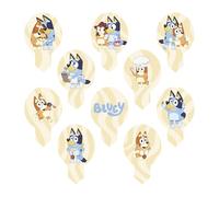 dekora - Décoration gâteau Bluey, 20 toppers Comestibles en Azyme pour Cupcakes, 6,5 x 4 cm, Decoration Anniversaire Bluey et Bingo, Sans gluten, Sans lactose, Convient aux Végétariens