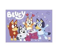 dekora - Décoration Gâteau Bluey, Feuille Rectangulaire en Papier Comestible 21 x 14,8 cm, Décoration Anniversaire Bluey et Bingo pour Gâteaux Enfants, Sans Gluten, Sans Lactose, Végétarien