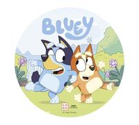 dekora - Décoration pour gâteau Bluey, Disque en azyme comestible - 20 cm - Decoration anniversaire bluey et bingo - Sans Gluten, Sans Lactose - Convient aux Végétariens