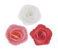 Dekora - Décorations Comestibles 36 Roses Variées en Gaufrette pour Gâteau, Multicolore