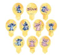 dekora - Décorations Comestibles en Azyme Stitch et Angel pour Gâteaux et Cupcakes - Décoration Gâteau Anniversaire Enfant - Sans Gluten - 20 Unités