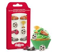 Dekora Design – Décors en sucre Football 230035 – 8 pièces – Multicolore