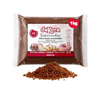 dekora - Dekocrunchies Café 1 kg, Sprinkles croustillants au goût intense, Décors sucrés, Topping pâtisserie, Perles comestibles pour décoration de gâteaux, biscuits, donuts et génoises