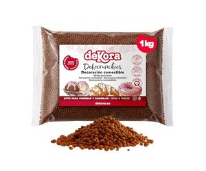 dekora - Dekocrunchies Café 1 kg, Sprinkles croustillants au goût intense, Décors sucrés, Topping pâtisserie, Perles comestibles pour décoration de gâteaux, biscuits, donuts et génoises