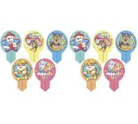 Dekora - Dekorapin Décoration Comestible pour Cupcakes ou Gâteau d'Anniversaire pour Enfants - 10 Feuilles d'Azymes de Pat Patrouille - Taille 6,5x4 cm (Lot de 2)