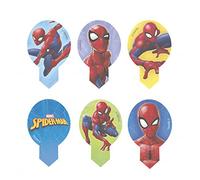 Dekora - Dekorapin Décoration Comestible pour Cupcakes ou Gâteau d'Anniversaire pour Enfants - 20 Feuilles d'Azymes de Spiderman - Taille 6,5x4 cm, 10 Unité (Lot de 1)