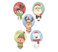 Dekora - Dekorapin Noël | Décoration Comestible pour Cupcakes ou Gâteaux d'Anniversaire d'Enfants | 20 Gaufrettes de Noël Comestibles 6,5 x 4 cm