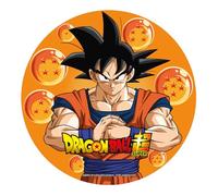 Dekora, Disque Azyme Comestible Dragon Ball, Décoration pour Gâteau d'Anniversaire Enfant, Décoration de Gâteau et Desserts, Rond Cake Topper Ø 20 cm