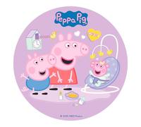dekora Disque Azyme, Décoration Comestible pour Gâteau d'Anniversaire d'Enfants - Peppa Pig - Ø20 cm - Sans Gluten - Adapté aux Végétariens - 1 Unité