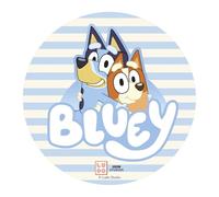 dekora, Disque Comestible Bluey pour Gâteau d'Anniversaire Enfan, Papier Azyme, Ornement pour Pâtisserie, Design Officiel Bluey & Bingo, Sans Gluten, Facile à Poser, Décoration de Gâteau 20 CM