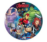 Dekora- Disque Comestible de Marvel Avengers pour la Décoration du Gâteau d'anniversaire-20 cm, 236038, Multicouleur, 20 cm