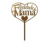 Dekora - "Felicidades Mamá" Cake Topper in Gold 14.3x10cm - Dessus de Gâteau Parfait pour la Fête des Mères, les Anniversaires et les Célébrations Spéciales - Sans Danger pour les Aliments