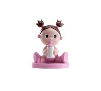 dekora - Figurine de Décoration de Baptême Fille 10 cm, Fille avec biberon Cake Topper pour Gâteaux de Baptême, Baby Shower et Cérémonies