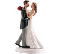 dekora - Figurine gâteau de mariage «Couple Marié Dansant » 16 cm - Décoration de Gâteau de mariage en Résine - Design Original et Détaillé - Cake topper Apte au Contact Alimentaire