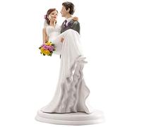 dekora - Figurine gâteau de mariage « Mariée dans les bras » 20 cm - Décoration de Gâteau de mariage en Résine - Design Original et Détaillé - Cake topper Apte au Contact Alimentaire