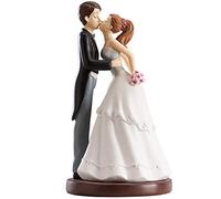 Dekora- Figurine Gateau Mariage Couple Marié s'Embrassant, 305000, Blanc 16cm