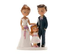 Dekora - Figurine Gateau Mariage Jeune Couple avec Enfant Petite Fille