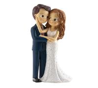 dekora - Figurine Mariés pour Gâteau de Mariage « Caresse sur le Visage » 16 cm - Décoration de Gâteau en Résine - Design Original et Détaillé - Apte au Contact Alimentaire