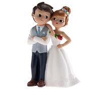 dekora - Figurine pour gâteau de mariage « Mariés avec Fleur » 16 cm - Décoration de Gâteau de mariage en Résine - Design Original et Détaillé - Cake topper Apte au Contact Alimentaire