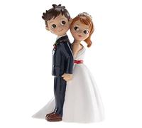 dekora - Figurine pour gâteau de mariage «Mariés Tournant le Dos» 16 cm - Décoration de Gâteau de mariage en Résine - Design Original et Détaillé - Cake topper Apte au Contact Alimentaire