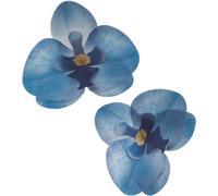 Dekora - Boîte de 10 Gaufrettes Orchidées pour Décoration - Fleurs Comestibles pour Gâteaux - Gaufrettes Décoration de Gâteaux d'Anniversaire - Couleur Bleu - 7,5 x 8,5 cm