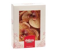 Dekora - Boîte de 10 Gaufrettes Orchidées pour Décoration - Fleurs Comestibles pour Gâteaux - Gaufrettes Décoration de Gâteaux d'Anniversaire - Couleur Jaune Foncé - 7,5 x 8,5 cm