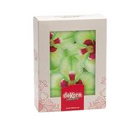 dekora - Fleurs Comestibles pour Gâteau, 10 Gaufrettes Orchidées vertes 8.5 x 7.5 cm, sans sucre, sans gluten, sans lactose, Décoration Gâteau pour Anniversaire, Mariage, Baptême