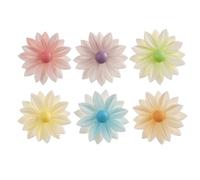 dekora - Fleurs Comestibles pour Gâteau, 15 Marguerites en Azyme, 7 cm, sans sucre, sans gluten, sans lactose, couleurs assorties, Décoration Gâteau pour Anniversaire, Mariage, Baptême, Gender Reveal