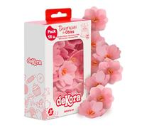 dekora - Fleurs Comestibles pour Gâteau, 18 Gaufrettes Camélias roses, 4 cm, sans sucre, sans gluten, sans lactose, Décoration Gâteau pour Anniversaire, Mariage, Baptême, Gender Reveal, Baby Shower