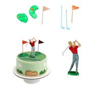 dekora, Golf Cake Topper, décoration de gâteau d'anniversaire, figurines de golf pour gâteau, kit thématique complet, 7 pièces, décorations de golf pour hommes et amateurs