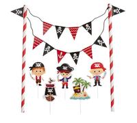 Dekora Kit de décoration de gâteau pirate en PVC pour gâteaux, cupcakes et desserts, facile à utiliser, réutilisable, 142 x 205 x 165 mm
