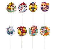 dekora - Kit pour Décorer des Cupcakes de la Pat Patrouille Cake Toppers en Papier - 8 Modèles 16 Unités, Plusieurs Couleurs.