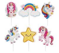 dekora - Kit pour Fabriquer et Décorer des Cupcakes du Licorne Tesias Cake Toppers en Papier - 6 Modèles 30 Unités